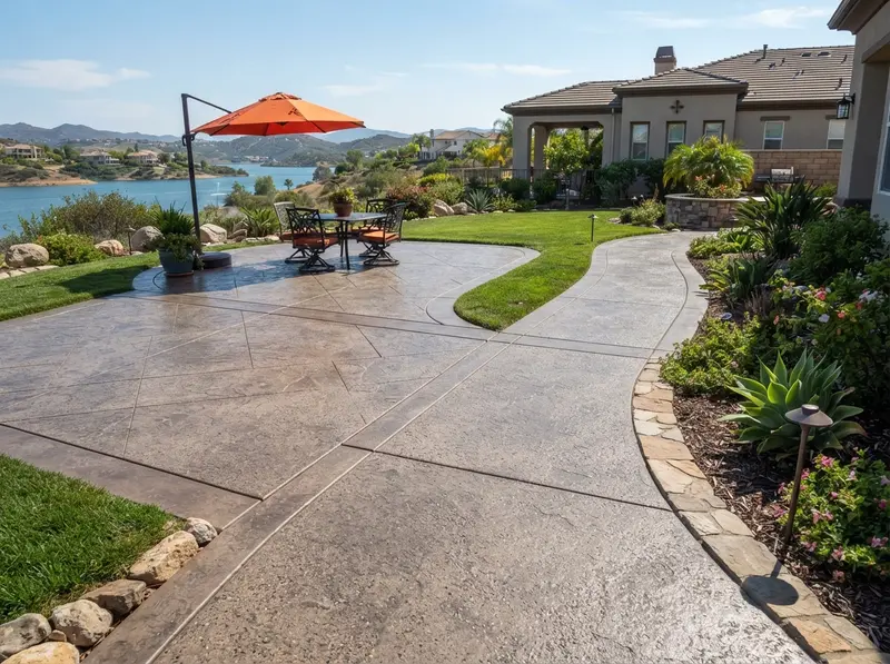 Canyon Lake, CA concrete hardscape in Homeland